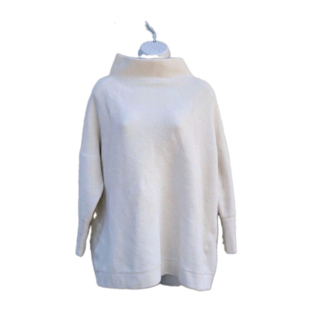 Free People Ottoman Slouchy Tunic Sweater Cream Wmns Sz XS Oversized Relaxed Fit